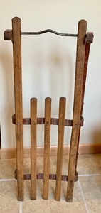 lot 235 image: Vintage French Wood Sled  Toboggan DAVOS