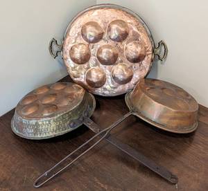 lot 304A image: Three Vintage Copper PansMolds