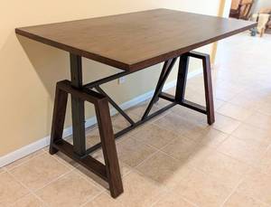 lot 25A image: World Market Braylen Adjustable Height Wood Desk