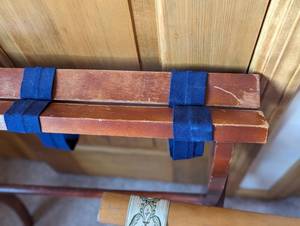 lot 94A image: Three Vintage Wood Luggage Racks