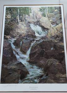 lot 350A image: Framed Mountain Stream Print by Richard Schmid