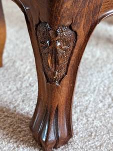 lot 91A image: Petite Cane Topped Wood Footstool