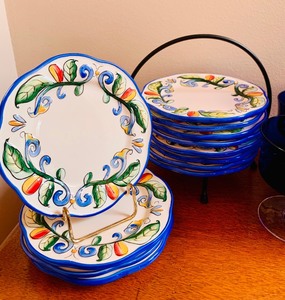 lot 151 image: Fun with Blue White and Florals, including Sorbet Dishes, Dessert Plates and More