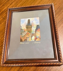 lot 336 image: Vintage Wood Framed Picture by Multiple Artists
