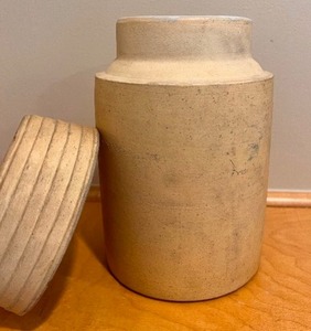 lot 317 image: Antique Crock Jar with Lid Cookware