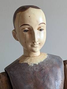lot 78A image: Vintage Carved Wood Cage Doll