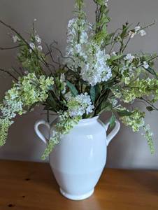 lot 83A image: Pair of Ceramic Vases with Faux Florals
