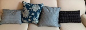 lot 94 image: Beautiful Shades of Blue Accent Pillows