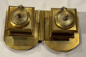 lot 364AA image: Vintage Double Brass Inkwell