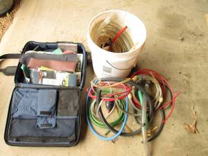 5-gallon bucket of assorted hoses a...