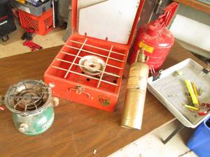 Propane camping cooktops, metal gas...