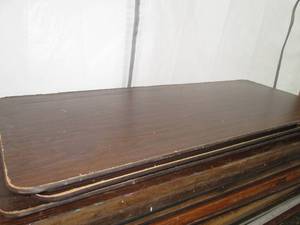 Lot of (3) 6ft metal framed wood to...