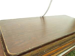 Lot of (3) 6ft metal framed wood to...