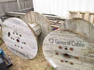2 Solid wood wire spools, great for...