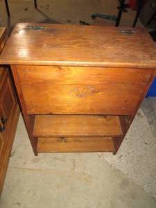 Wood stand with hinged lid...