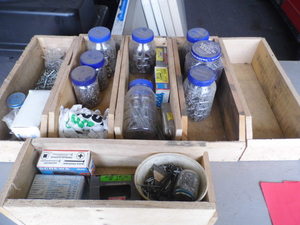 6 Hand crafted Wood parts organizer