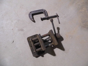 Bench mounting vise and c-clamp...