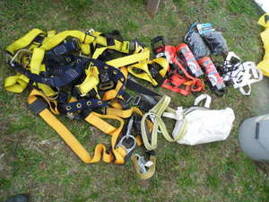 Lot of safety harnesses and straps...