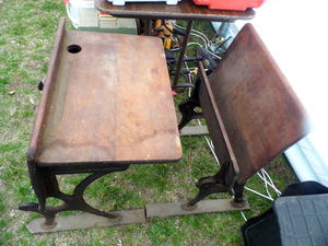 Antique School Desk with damage on ...