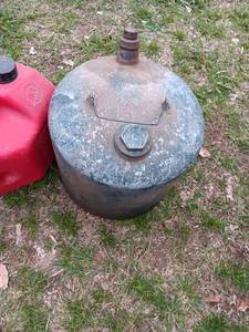 Metal and plastic gas cans...