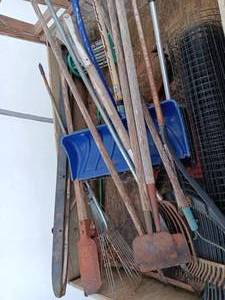 Lot of shovels and yard toold...