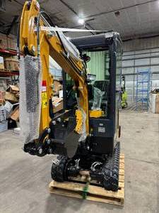 lot 158X image: AGT Mini Excavator with Enclosed Cab, H13R  unit has shipping damage