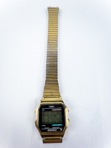 lot 38 image: Mens Timex 739 JT Indiglo Yellow Stainless Steel & Base Metal Digital Watch. New Battery Installed