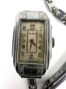 lot 48 image: Ladys Helbros Swiss Vintage Art Deco Style Case White Base Metal Mechanical Watch. Working When Wound.