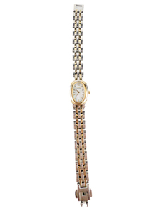 lot 55 image: Ladys Citizen Eco-Drive B023-H30032 Mother-Of-Pearl Dial Yellow & White Stainless Steel & Base Metal Quartz Analog watch. Needs New Capacitor