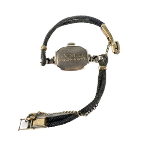 lot 81 image: Ladys Buren Black Rope Cord Band White Tone Base Metal Mechanical Watch. Working