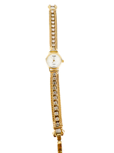 lot 89 image: Ladys Visage White Dial Fashion Yellow Base Metal Quartz Analog watch. Working