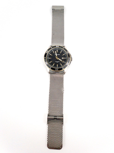 lot 126 image: Mens Armitron 205425TT Mesh Band With Black Dial White Stainless Steel Quartz Analog watch. Working
