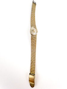 lot 130 image: Ladys Gruen Precision 17J With Mesh Band Yellow Stainless Steel & Base Metal Mechanical Watch. Not Working