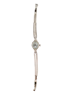 lot 136 image: Ladys Helbros 28A 17 Jewel Silver Tone Dial, White Stainless Steel & Base Metal Mechanical Watch. Working