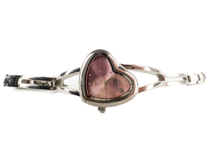 lot 151 image: Ladys Armitron Now Heart Shape 753171 Y121E Pink Dial White Stainless Steel & Base Metal Quartz Analog watch. Working