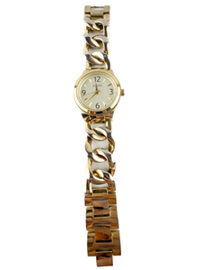lot 177 image: Ladys R.J. Graziano #RJ101.347 Yellow Tone With Large Chain Band Stainless Steel & Base Metal Quartz Analog watch.