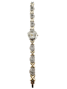 lot 199 image: Ladys FMD FMDAL767 Heart Link XOX Crystal Set Yellow & White Stainless Steel & Base Metal Quartz Analog watch. Working