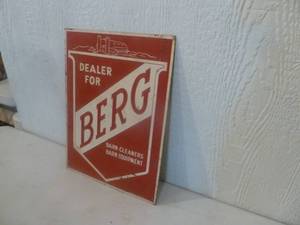 lot 33 image: Vintage Berg Dealer Tin Sign