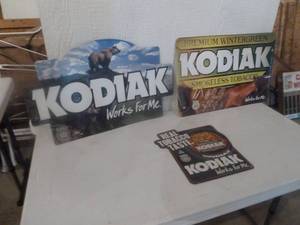 lot 43 image: Kodiak Tin Signs x 3