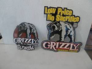 lot 44 image: Grizzly Tin Signs