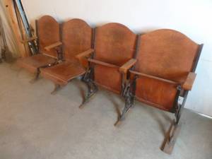 lot 55 image: Vintage Theater Chairs