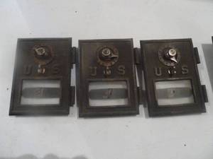 lot 82 image: Vintage US Mail Box Doors