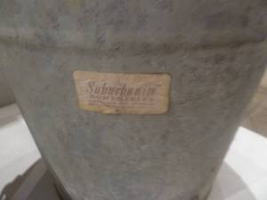 lot 84 image: Antique Mop Pail, Ice Skates, Stool