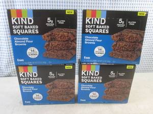 lot 380 image: (B-1) 4 Boxes Kind Chocolate Almond Flour Brownie Soft Baked Squares Best by Feb 2024