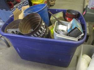 lot 39 image: (EW4) Tote Full of Misc Electrical Hardware Etc