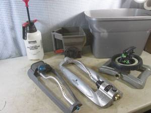 lot 41 image: (G-1) 3 Sprinklers, Spreader and Multipurpose Sprayer