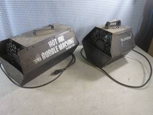 lot 56 image: (G-1) 2 Bubble Machines - Small One Spins and Blows But Missing Paddles and Bigger One Turns and Heats But No Blowing Air