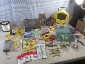 lot 63 image: (A-3) Large Assortment of Fishing Tackle and Accessories