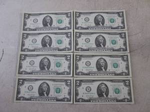 lot 330 image: (CNTR) 6 Uncirculated Consecutive Serial Number $2.00 Bills