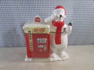 lot 304 image: (FS) Coca-Cola Polar Bear and Pop Machine Cookie Jar